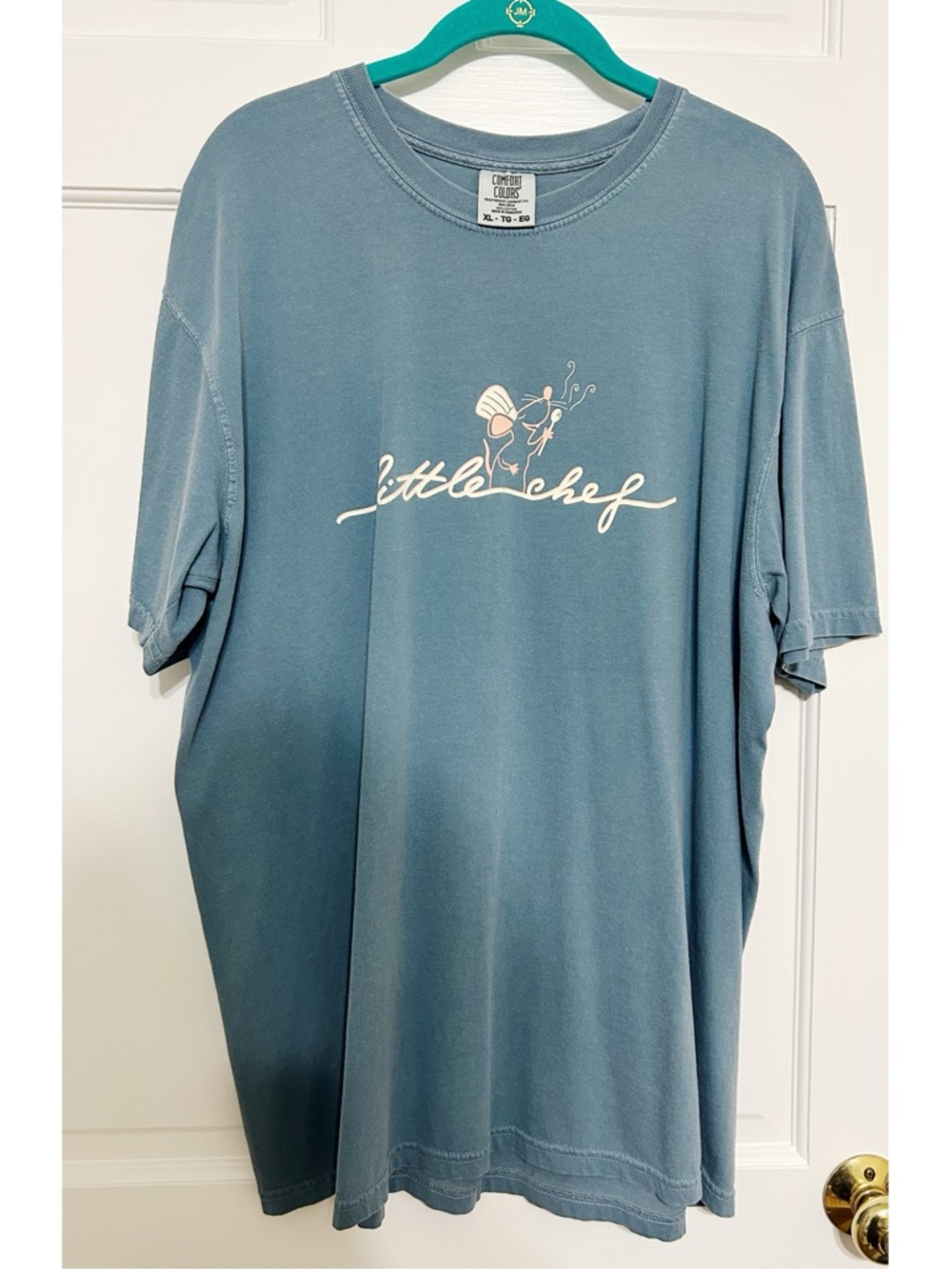 DISNEY Ratatouille Comfort Colors Dusty Blue "Little Chef" Graphic Tee